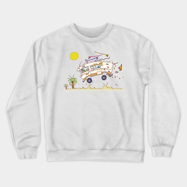 Surf Trip Crewneck Sweatshirt by Solid Fish Designs